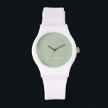 Reloj De Pulsera Sage Green Minimalista Moderno Monograma elegante<br><div class="desc">Presentamos nuestra elegante colección de monogramas Minimalistas y ecológicos: eleve su estética con serenidad sofisticada y elegancia intemporal. Nuestra colección muestra diseños minimalistas en un ambiente tranquilo y verde, complementado con refinados monogramas adaptados a su estilo personal. Desde papel pulido hasta accesorios versátiles, cada pieza de nuestra colección está meticulosamente...</div>