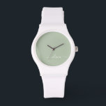 Reloj De Pulsera Sage Green Minimalista Moderno Monograma elegante<br><div class="desc">Presentamos nuestra elegante colección de monogramas Minimalistas y ecológicos: eleve su estética con serenidad sofisticada y elegancia intemporal. Nuestra colección muestra diseños minimalistas en un ambiente tranquilo y verde, complementado con refinados monogramas adaptados a su estilo personal. Desde papel pulido hasta accesorios versátiles, cada pieza de nuestra colección está meticulosamente...</div>