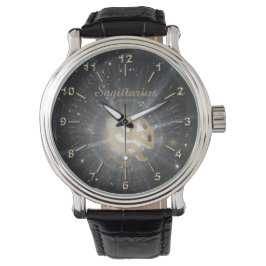 Reloj De Pulsera Sagittarius dorado brillante