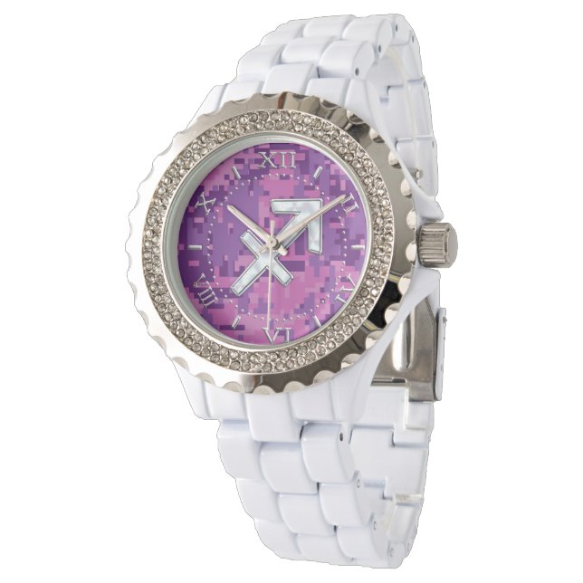 Reloj De Pulsera Sagittarius Zodiac Símbolo Marcado de camuflaje ro (Angular)