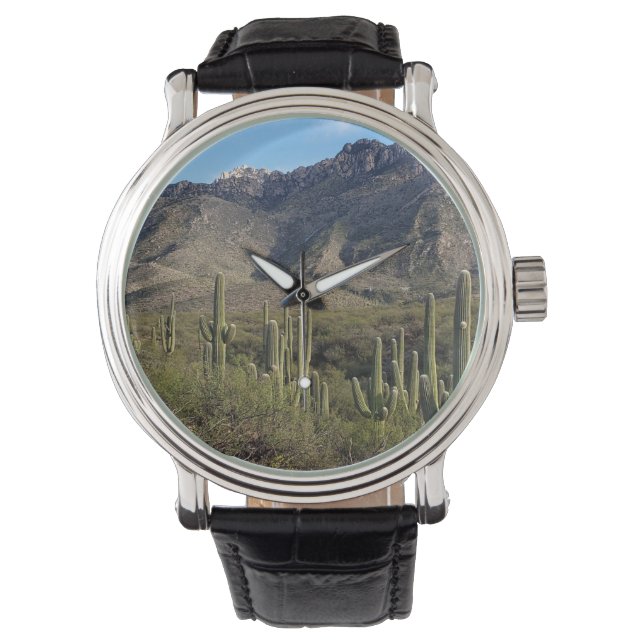 Reloj De Pulsera Saguaro Cactus y Catalina, Tucson AZ (Anverso)