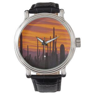 Reloj De Pulsera Saguaro, puesta del sol, Parque Nacional Saguaro