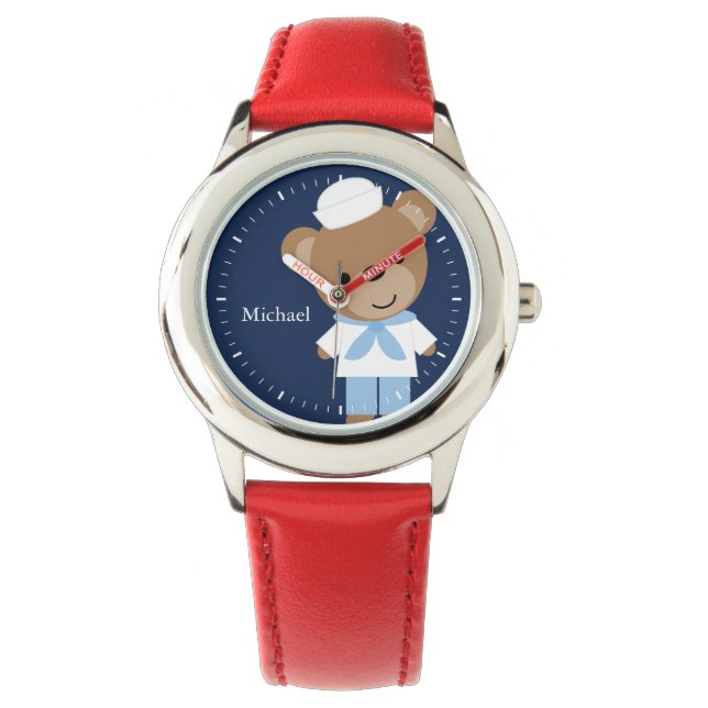 Reloj De Pulsera Sailor Bear Personalizado Niño (Anverso)