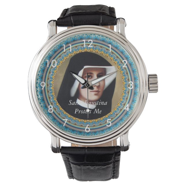 Reloj De Pulsera Saint Faustina Protect Me (Anverso)