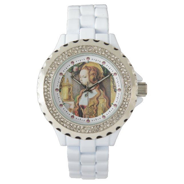 Reloj De Pulsera SAINT MARY MAGDALENE Gemstones rosadas, blanco (Anverso)