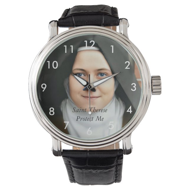 Reloj De Pulsera Saint Therese Protect Me (Anverso)