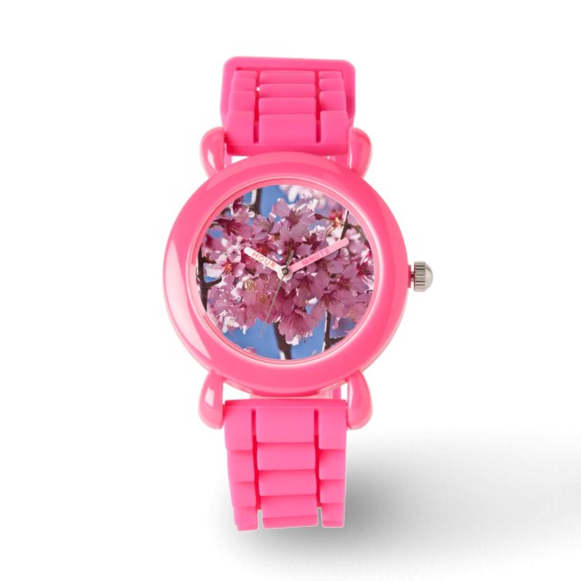 Reloj De Pulsera Sakura cerezos florecen estrellas rojas (Anverso)