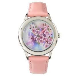 Reloj De Pulsera Sakura rosa sobre fondo de pintura