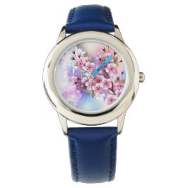Reloj De Pulsera Sakura rosa sobre fondo de pintura