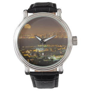 Reloj De Pulsera Salida de la luna sobre el horizonte de San Diego