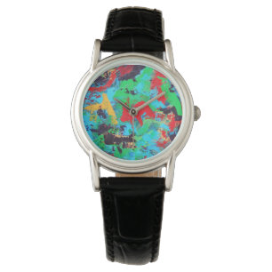 Reloj De Pulsera Salpicadura - Pinceladas abstractas pintadas a man