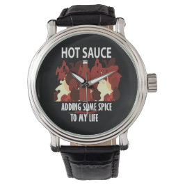Reloj De Pulsera Salsa caliente Ketchup fuego Pepper Chili Rojo