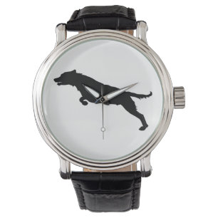 Reloj De Pulsera Saltando la silueta de perro