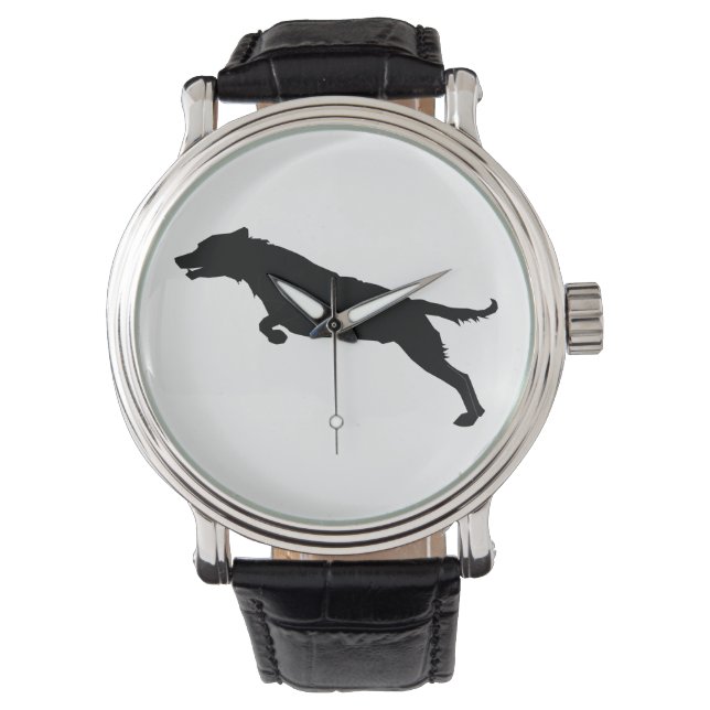 Reloj De Pulsera Saltando la silueta de perro (Anverso)