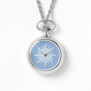 Reloj De Pulsera Salto de nieve del trébol azul marino del invierno