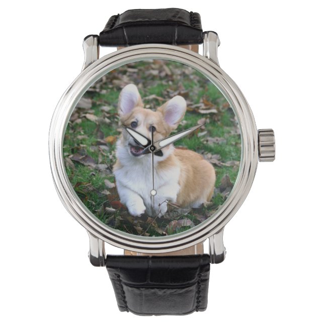 Reloj De Pulsera Salto de Perro Corgi Cute (Anverso)