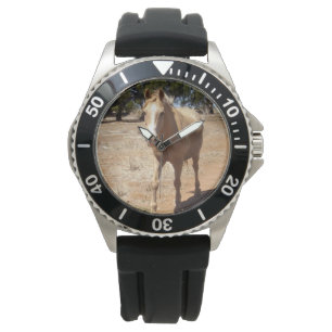 Reloj De Pulsera Saludo a Caballo Palomino,-