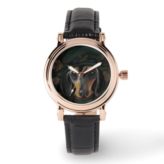 Reloj De Pulsera Saludo de St. Patty Doxie (Anverso)