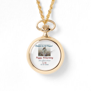 Reloj De Pulsera Saludos a los 10 años feliz aniversario agregar da