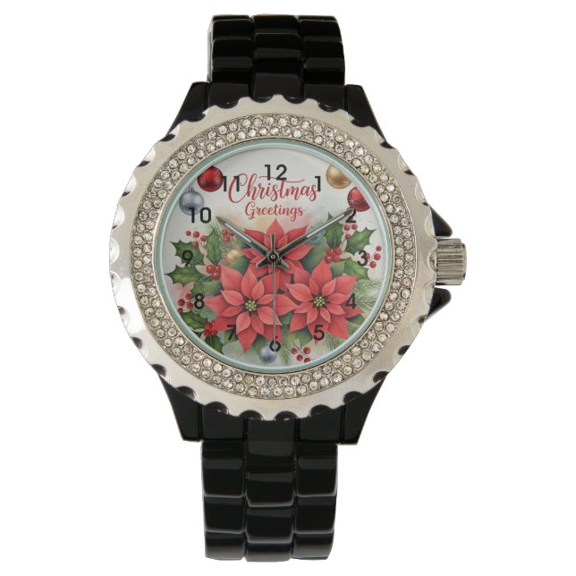 Reloj De Pulsera Saludos navideños, festivos, (Anverso)