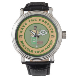 Reloj De Pulsera Salva los bosques recicla tu papel