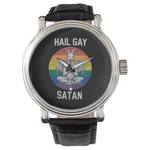 Reloj De Pulsera Salve Satan Gay Divertido Gótico Cabra LGBTQ