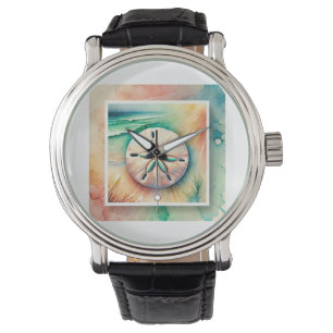 Reloj De Pulsera Sand Dollar in the Light 060824AREF122 - Watercolo