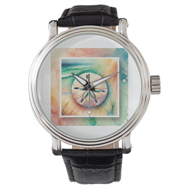 Reloj De Pulsera Sand Dollar in the Light 060824AREF122 - Watercolo (Anverso)