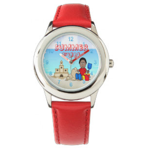 Reloj De Pulsera Sandcastle (Black Boy) Kid's Adjustable Bezel Watc