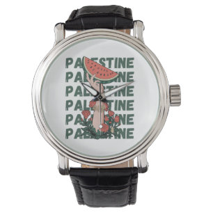 Reloj De Pulsera sandía, flores y texto palestino Repetir
