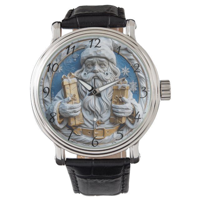 Reloj De Pulsera Santa alegre con regalos de Navidad (Anverso)