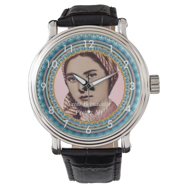 Reloj De Pulsera Santa Bernadette Protéjame (Anverso)