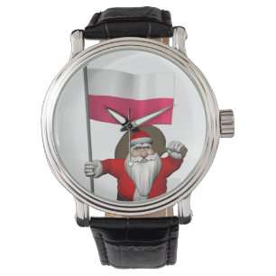 Reloj De Pulsera Santa Claus Con Bandera De Polonia