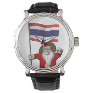 Reloj De Pulsera Santa Claus Con Bandera De Tailandia