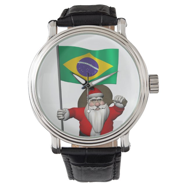 Reloj De Pulsera Santa Claus Con El Fin De Brasil (Anverso)
