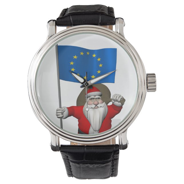Reloj De Pulsera Santa Claus Con El Fin De La Unión Europea (Anverso)