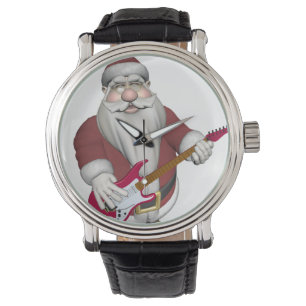 Reloj De Pulsera Santa Claus tocando guitarra eléctrica