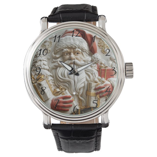 Reloj De Pulsera Santa con regalos para una feliz Navidad (Anverso)