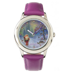 RELOJ DE PULSERA SANTA DE LOS GNOMS Y NIEVE DE INVIERNO