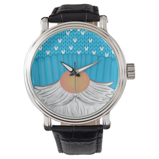 Reloj De Pulsera Santa Navidades Gnome Gorra de invierno barba suét (Anverso)