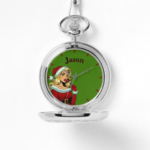 Reloj De Pulsera Santa Pinup: Pop Art Glam