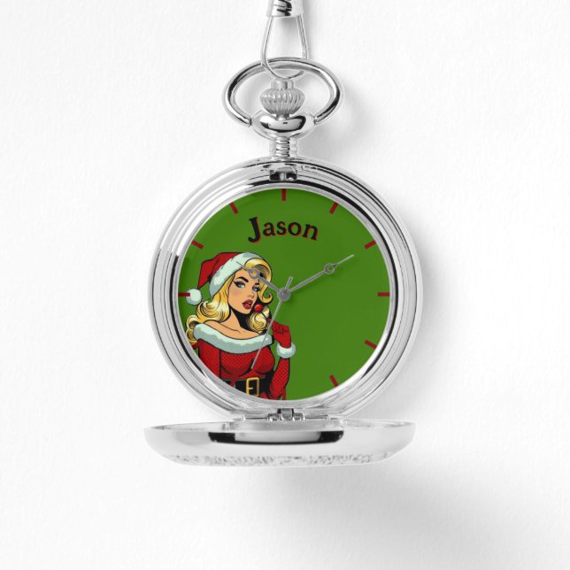 Reloj De Pulsera Santa Pinup: Pop Art Glam (Anverso)