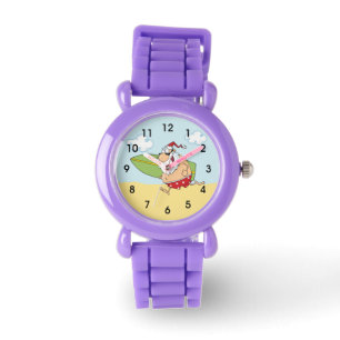 Reloj De Pulsera Santa que practica surf
