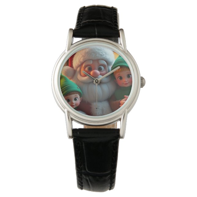 Reloj De Pulsera Santa y sus elfos (Anverso)