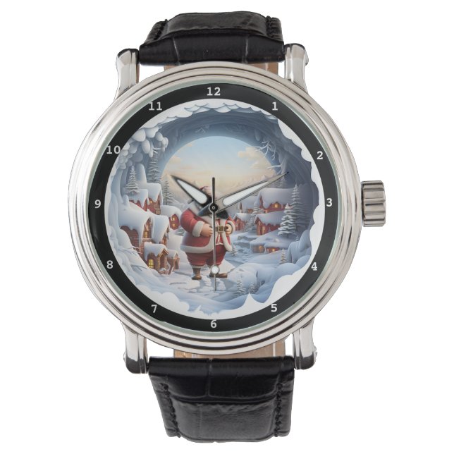 Reloj De Pulsera Santa's Snowy Village Night (Anverso)