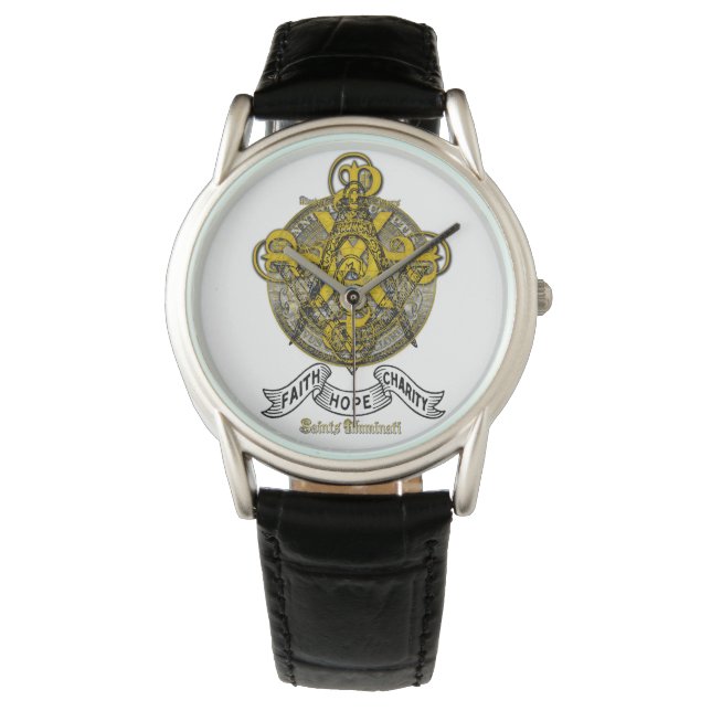 Reloj De Pulsera Santos de Illuminati Freemason y Masonic (Anverso)