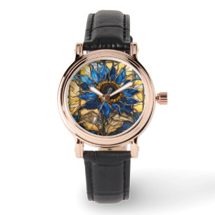 Reloj De Pulsera Sapphire Azul N Dorado Glorieta Manchado Girasol