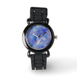 Reloj De Pulsera Sapphire Blue Scribled Textura