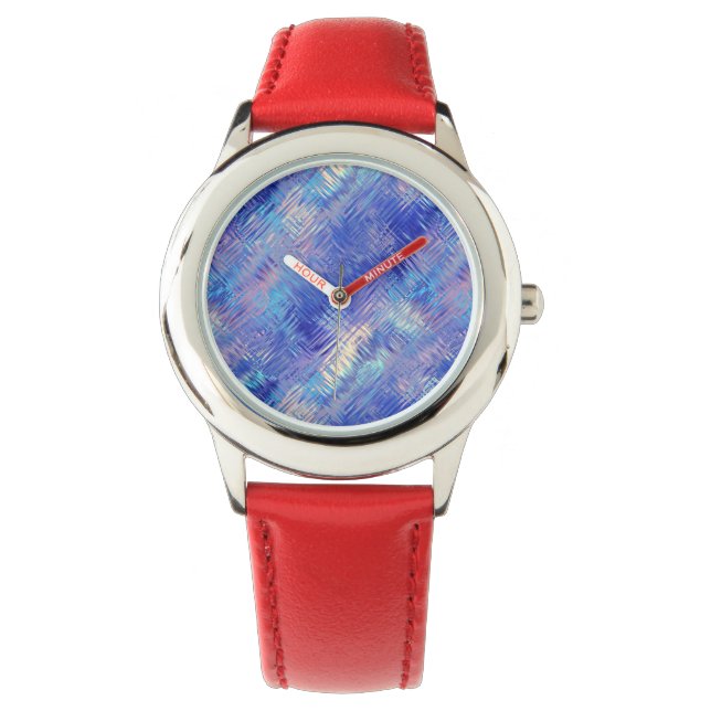 Reloj De Pulsera Sapphire Blue Scribled Textura (Anverso)