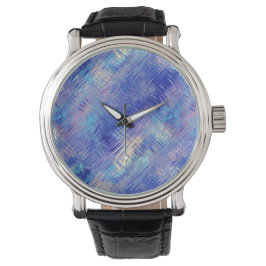 Reloj De Pulsera Sapphire Blue Scribled Textura